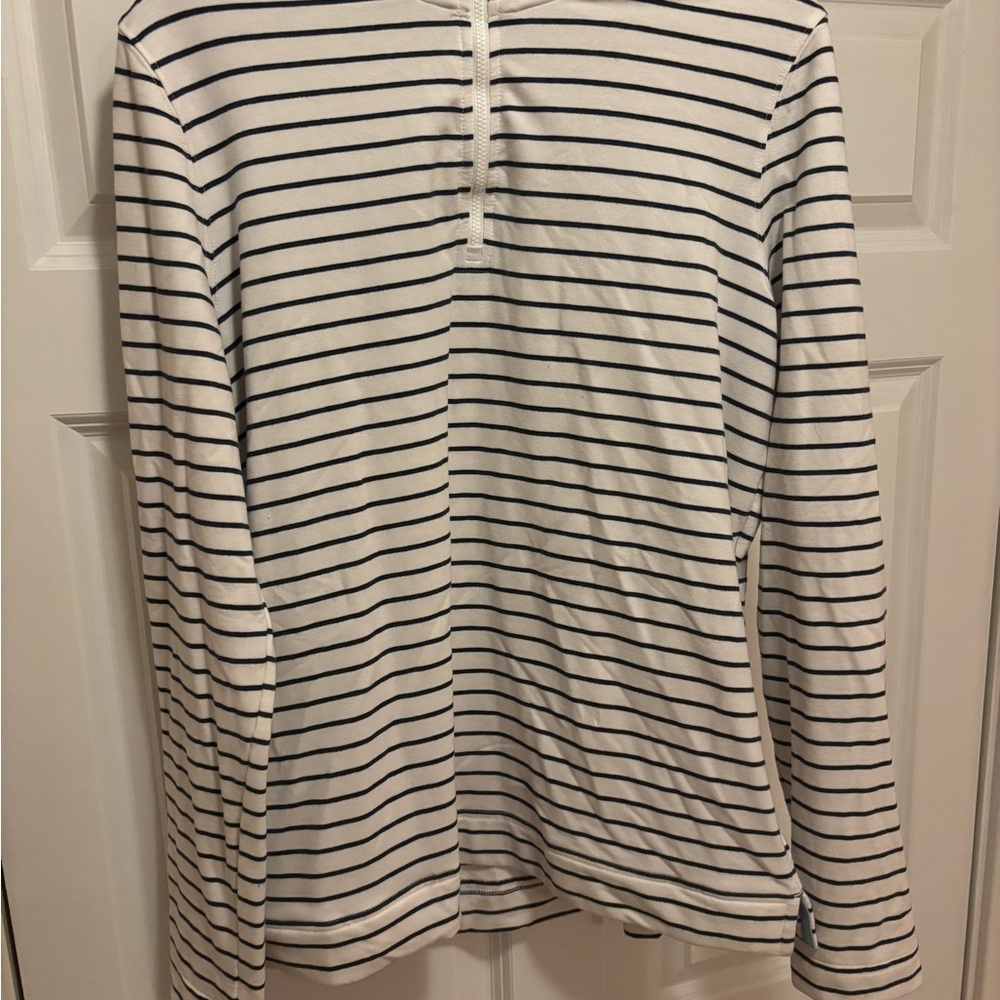 Southern Tide Navy and White Striped Shirt